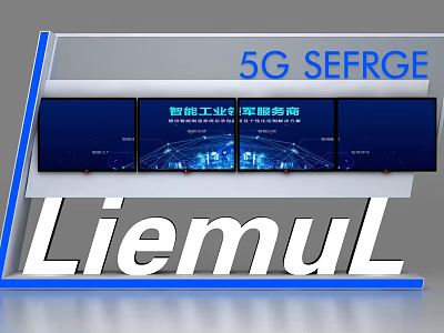 Display Shelf with 5G Smart Factory Cloud Service Digital Screens for LiemuL Exhibition 3d model