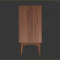 Wooden Side Cabinet With Grid Design And Four Legs For Living Room