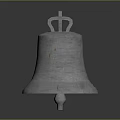 Ornate Silver Bell With Crown Top And Intricate Carved Surface Design