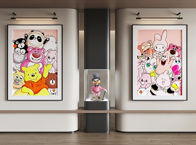 Cartoon Hanging Painting Cartoon Hanging Painting Children's Painting 3d model