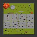 modern multiplayer square crowd figure crowd 3d model