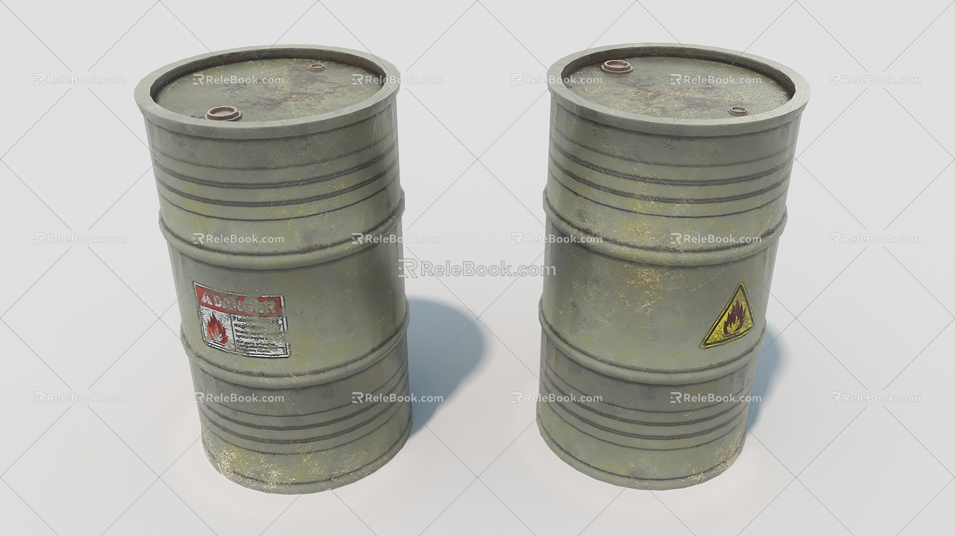 Oil Drum Iron Drum Industrial Drum Hard Surface 3d model