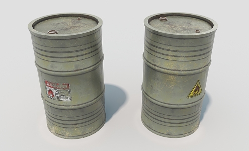 Oil Drum Iron Drum Industrial Drum Hard Surface 3d model