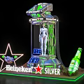 Heineken Silver Photo Spot With Neon Star Female Statue And Beer Bottle