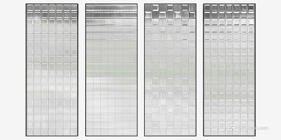 Decorative Wall Surface With Various Textured Tile Patterns And Designs 3d model