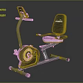 Black and Yellow Stationary Bike with Digital Display Adjustable Seat and Ergonomic Frame