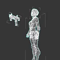 Woman In Tactical US Outfit With Armor Details And Pink Gun 3D Rendering