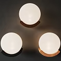 Modern Round Wall Sconces With White Lampshades And Various Colored Bases For Home Decor