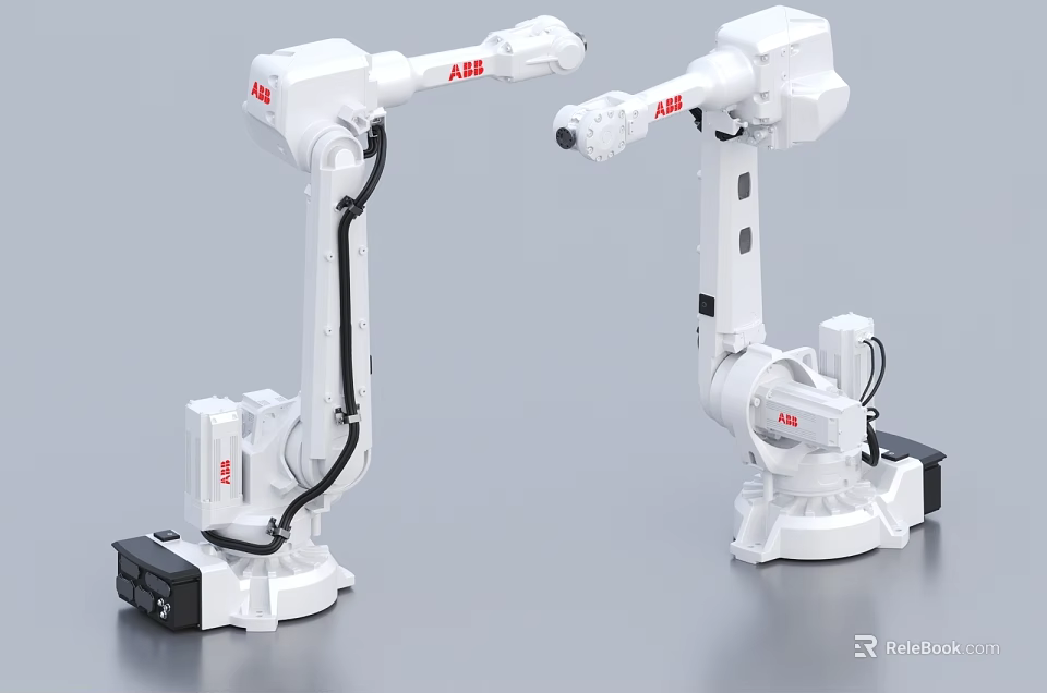 Dual ABB Robotic Arms For Intelligent Industrial Automation Applications 3d model 