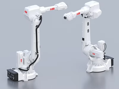 Dual ABB Robotic Arms For Intelligent Industrial Automation Applications 3d model