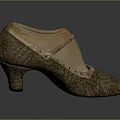 Women's Elegant Patterned Heels With Strappy Design And Embroidered Floral Details