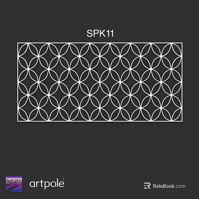 Modern SPK11 Decorative Component With White Interlocking Circular Geometric Pattern 3d model 