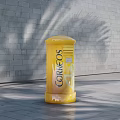 Outdoor Yellow Cylindrical Commercial Equipment Featuring CONGOS Branding Against Brick Wall with Palm Tree Shadows