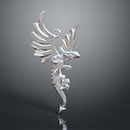Unique Silver Winged Eagle Pendant With Detailed Feather Design For Clothing Accessories