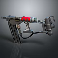 Mechanical Weapon with Black Body Red Component Magazine and Spring Mechanism