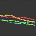 Colorful Helical Molecular Model For Medical Devices Research With Reflective Gray Background