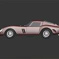 Red Vintage Sports Car With Blue Interior And Glossy Body Reflection
