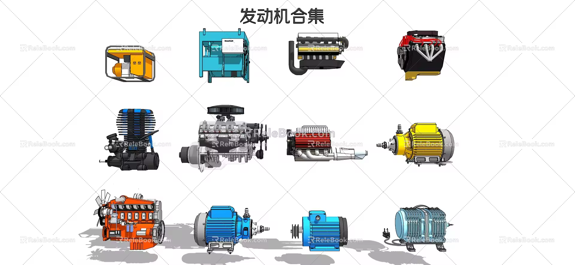 modern engine 3d model
