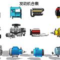modern engine 3d model