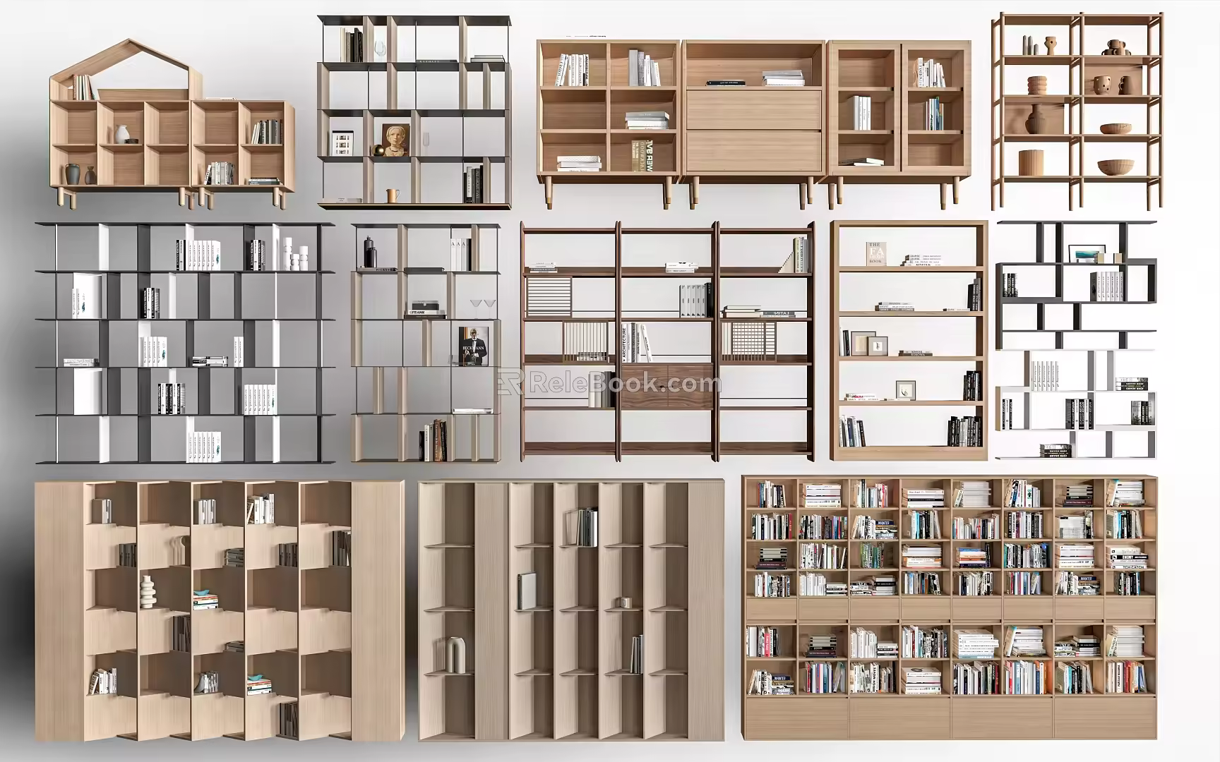 Bookshelf Bookcase Display Rack Decorative Rack Storage Rack 3d model