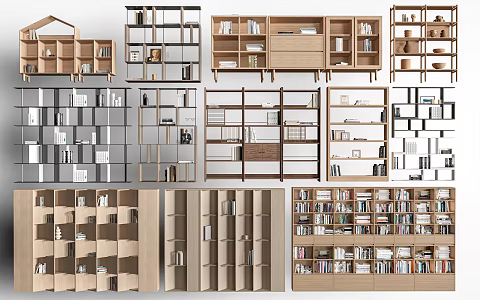 Bookshelf Bookcase Display Rack Decorative Rack Storage Rack 3d model