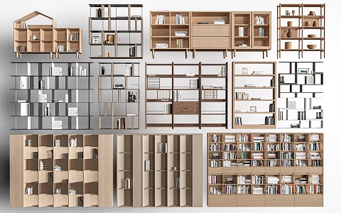 Bookshelf Bookcase Display Rack Decorative Rack Storage Rack 3d model