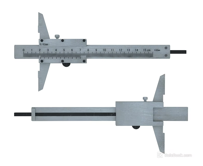Stainless Steel Vernier Caliper Measuring Tool with Clear Scale for Precision Engineering Projects 3d model