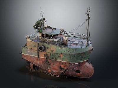 Industrial LOFT ship old ship broken ship model