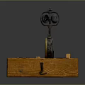 Vintage Wooden Box Featuring Metal Fan Blades And Old Instrument Components