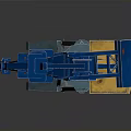 Blue Industrial Construction Crane With Tall Tower Boom And Stable Base Design