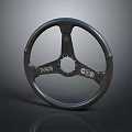 Car Black Steering Wheel With MOMO Brand Three Spoke Design And Sporty Look