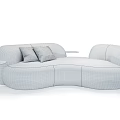 Modern Multiplayer Sofa Shaped Sofa 3d model