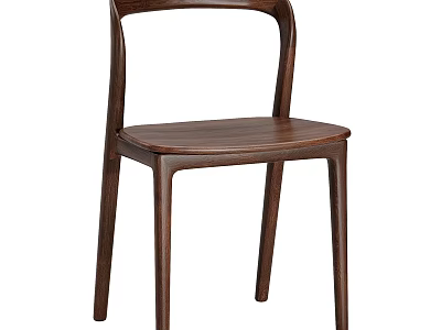 Modern Minimalist Solid Walnut Wood Dining Chair For Home Dining Room And Kitchen Daily Use 3d model