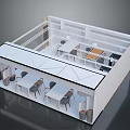 Modern Open Interior Space Design With Two Level Layout Tables Chairs And Railings