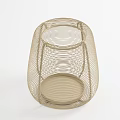 Stylish Beige Woven Storage Basket With Tapered Shape For Home Organization