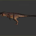 Realistic Ferocious Horned Dinosaur With Red Black Scales Open Mouth 3D Render