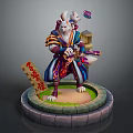Fox Themed Game Movie Character With Multiple Tails Ornate Attire Holding Weapon And Butterfly