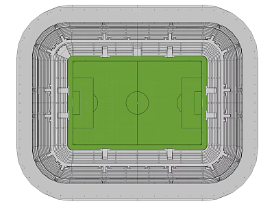 Modern Football Field Large Football Field 3d model