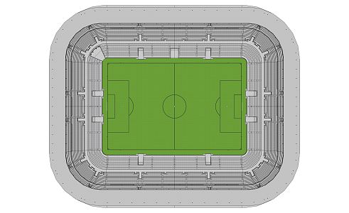 Modern Football Field Large Football Field 3d model