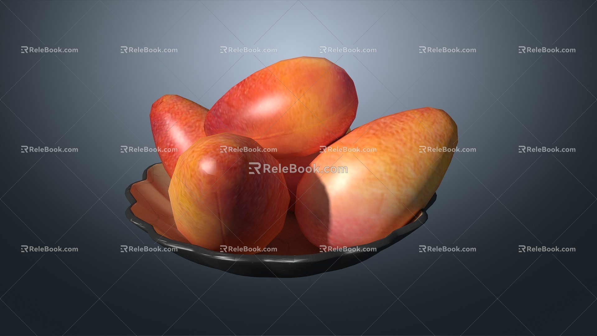 Mango fruit plate fruit 3d model