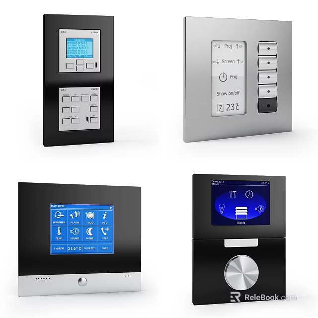 Smart Modern Electronic Doorbell With Digital Display Keypad And Control Panel 3d model 