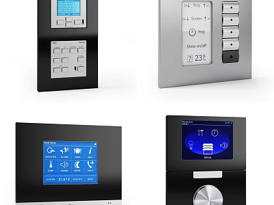Smart Modern Electronic Doorbell With Digital Display Keypad And Control Panel 3d model