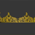 Elegant Golden Decorative Crown With Intricate Designs And Shiny Finish For Home Decor