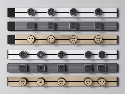 Modern Sleek Switch Panels With Multiple Colors Various Button Layouts For Home Interior 3d model