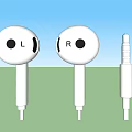 White Wired In Ear Earphones With L R Markings And 3.5mm Audio Jack Design