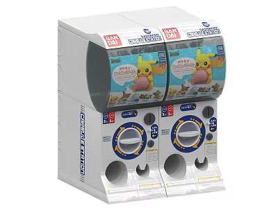 Modern Entertainment Appliance Double Door Vending Machine with Cartoon Design Interactive Buttons and Snack Dispenser 3d model