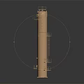Golden Metal Tower Structure With Spiral Staircase And Top Platform Design