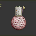 White Mechanical Device Featuring Spherical Base Geometric Pattern Surface And Antenna 3d model