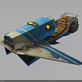 Small Blue And White Spacecraft With Cockpit Seats For Space Exploration Missions