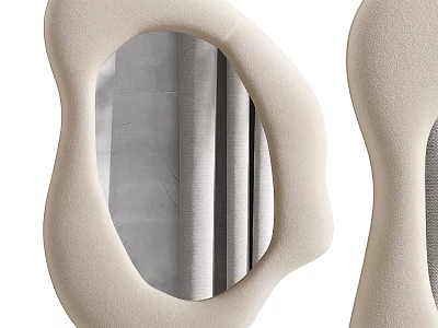Modern Elegant Irregular Shape Mirrors with Beige Frame for Contemporary Interior Design 3d model